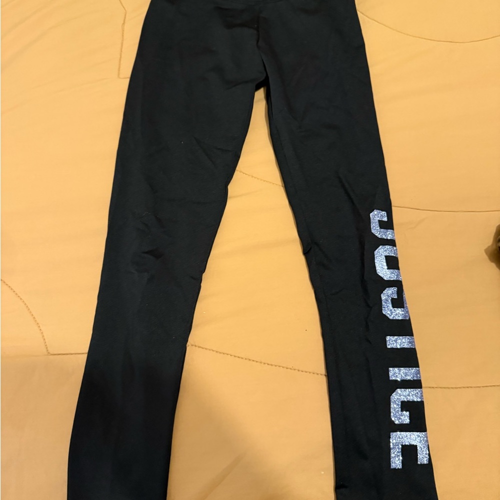 Justice Black Leggings with Logo (2)